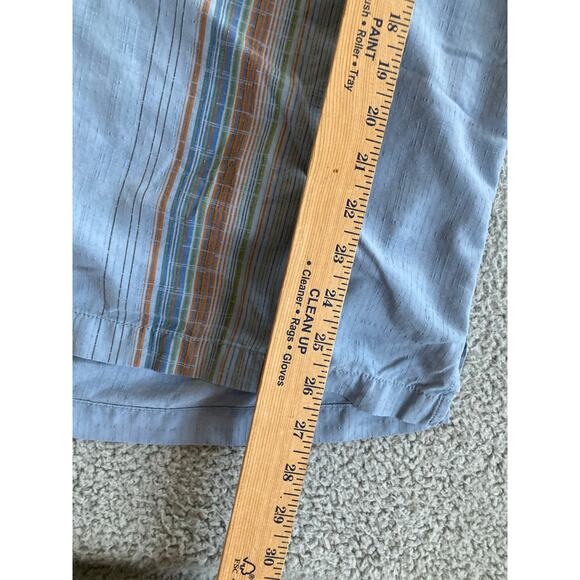 Tommy Bahama Camp Button Shirt XL 100% Silk Short Sleeve Striped Blue Beach Mens - Picture 13 of 16